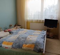 NA PREDAJ – DOM, KDE KAŽDÝ DEŇ JE DOVOLENKA - Spálňa v rodinnom dome s posteľou, skriňou, modrou stenou a televíziou.