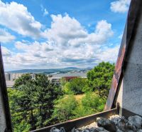 | veľkometrážny 2-izb. byt na prenájom na Haydnovej ul.  - Pohľad z budovy na zeleň a mestskú panorámu v Bratislave - Starom Meste.