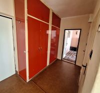 2 izbový byt, 58 m² na predaj, Zvolen, Podborová - Chodba so vstupom do izby a skriňami, podlaha s dreveným dekorom v 2-izbovom byte.