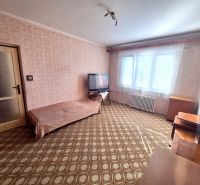 2 izbový byt, 58 m² na predaj, Zvolen, Podborová - Izba s kobercovou podlahou, pohovkou, televízorom a kvetinovým tapetovým vzorom v 2-izbovom byte.