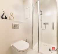 Elegantný 2i byt s lodžiou a výhľadom na Dunaj vo Vydrici - Kúpeľňa s toaletou a sprchovacím kútom v 2-izbovom byte.