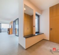 Nadštandardný 3i byt s terasou v projekte Nová Koliba - Interiér 3-izbového bytu s dlažbou, vstavanými skriňami a veľkými oknami.