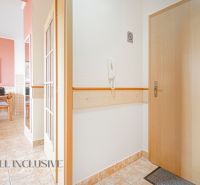 2 IZBOVÝ BYT S PANORAMATICKÝM VÝHĽADOM NA DONOVALY - Interiér 1-izbového bytu s predsieňou, vstavanou skriňou a pohľadom na jedálenský stôl.