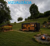 Pozemok na predaj – Horný Vadičov, 1071m2 - Vizualizácia poľnohospodárskych a lesných pozemkov v Hornom Vadičove s moderným mobilným domovom.