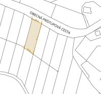 PREDAJ: rekreačný pozemok 564 m2;Bardejov-Zlaté; 39.900 € - Mapa zobrazuje rekreačné pozemky pri obecnej prístupovej ceste v Bardejove.