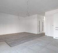 Na predaj nový moderný 4-izbový rodinný dom s terasou a záhradou - Interiér rodinného domu s kuchynskou linkou a podlahou s dreveným dekorom.
