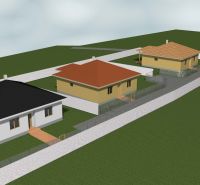 Na predaj 3 stavebné pozemky v centre obce Jasová - Vizualizácia troch rodinných domov na pozemkoch na bývanie v Jasovej.