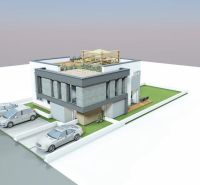 Na predaj stav. pozemok s projektom, Dunajská Lužná - Vizualizácia domu s parkoviskom a strešnou záhradou, Pozemky - bývanie, Dunajská Lužná.