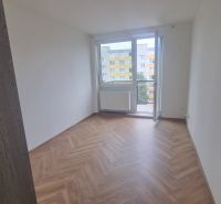 2-izbový moderný byt, s garážovým státím  novostavba, Coboriho ulica - Priestranná izba s francúzskym oknom a podlahou s dreveným dekorom v 2-izbovom byte.