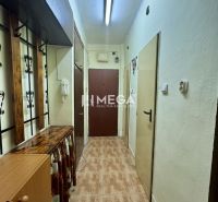Na predaj 2 izbový byt na Sokolovskej ulici v meste Humenné - Chodba v 2-izbovom byte s vešiakom a podlahou s dreveným dekorom.