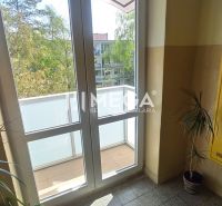 Znížená cena - Na predaj pekný 1 izbový byt v meste Humenné, exkluzívn - Interiér s balkónom a rastlinou v 1-izbovom byte, svetelný kontrast s vonkajším prostredím.