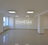 Na prenájom - priestor na prízemí 61,50 m2 na ul. Tolstého v meste Hum - Svetlé obchodné priestory s veľkými oknami a dlažbou.