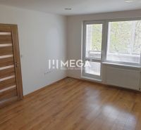 NOVÁ CENA-PREDAJ ZREKONŠTRUOVANÉHO 2-IZBOVÉHO BYTU (50 m2) S LODŽIOU H - Izba 2-izbového bytu s podlahou s dreveným dekorom, bielymi stenami, veľkým oknom.