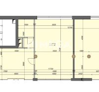 NOVÁ ZNÍŽENÁ CENA NA PRENÁJOM PRIESTOR 108,5 m² v OC Avenue - Pôdorys obchodného priestoru s označením miestností a rozmermi.