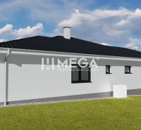 NA PREDAJ MODERNÝ BUNGALOV V SRDCI PRÍRODY - ZÁVADKA okr. HE - Rodinný dom v Závadke so šedou strechou a bielou fasádou, obklopený zeleňou.