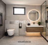 NA PREDAJ: 4-izbová NOVOSTAVBA v blízkosti Košíc - Elegantná kúpeľňa s podlahou s dreveným dekorom a moderným vybavením v rodinnom dome.