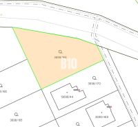 Pozemok 796 m2 - Nitra, Párovské Háje (časť Lukov dvor) - Katastrálna mapa s hranicami pozemkov určených na bývanie v Nitre.