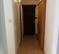 2-izb. byt na ul. Bodrocká, Podunajské Biskupice - Vstupná chodba 2-izbového bytu s dlažbou a drevenou skriňou.