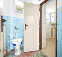 Na prenájom 5-izb. rod. dom s garážou, Vydrany - Kúpeľňa v rodinnom dome s modrými obkladačkami a samostatnou toaletou.