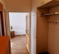 Prenájom 1 izbový byt, ulica Donnerova, Bratislava IV. Karlova Ves - Vstupná chodba s podlahou a úložným priestorom v 1-izbovom byte.