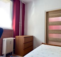 Na predaj 2 izbový byt, 47 m2, Bratislava, Nové Mesto, Piešťanská ul. - Izba v 2-izbovom byte s dreveným dekorom, nábytkom a radiátorom.