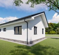 Základová doska na  575 m2 pozemku - Čeľadice  - Rodinný dom v Čeľadiciach, obklopený trávnatou plochou a stromami. Pozemky - bývanie.