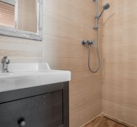 Stavebný pozemok 8 500 m² s podnikateľským potenciálom - Kúpeľňa s umývadlom, zrkadlom a sprchou, Pozemky - bývanie, dlaždicový obklad.