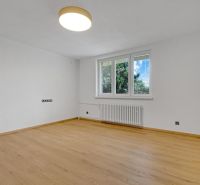 ,Prenájom moderný 3 izb. byt, Sološnícka ul,124 m2, Karlova Ves - Izba rodinného domu s bielymi stenami, podlahou s dreveným dekorom a oknom s výhľadom.