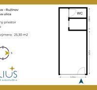PÁRIČKOVA, obchodný priestor, 25 m2 – atraktívna lokalita NIVY - Pôdorys obchodného priestoru na Páričkovej ulici v Bratislave o výmere 25,30 m².