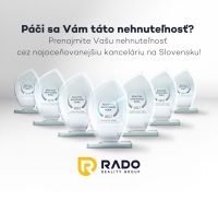 Na prenájom priestranný 2-izbový byt s loggiou | Žilina – Hájik - Ocenenia realitnej kancelárie RADO Reality Group za roky 2018–2023.
