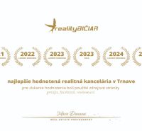 REZERVOVANÉ 1-izbový byt na Beethovenovej ulici v Trnave - Ocenenia pre realitnú kanceláriu RealityBičiar za roky 2021 až 2024 v Trnave.