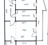 PRENÁJOM - 3-izbový svetlý byt - Teplická ulica, Bratislava - Pôdorys 3-izbového bytu s predsieňou, kuchyňou a dvomi izbami.