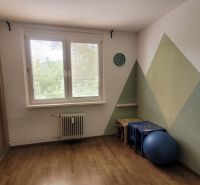 PRENÁJOM - 3-izbový svetlý byt - Teplická ulica, Bratislava - Detská izba v 3-izbovom byte s podlahou s dreveným dekorom a farebnými stenami.