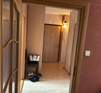 NA PREDAJ PRIESTRANNÝ 3-IZBOVÝ BYT | 67 m² | LODŽIA | 4. POSCHODIE - Chodba v 3-izbovom byte s podlahou s dreveným dekorom.
