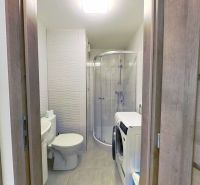 PRENÁJOM  1-izbový moderný kompletne zrekonštruovaný byt na začiatku S - Kúpeľňa so sprchovacím kútom a práčkou v 1-izbovom byte.