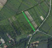 Rekreačný pozemok 1 701 m² v atraktívnej lokalite Častá – Píla - Letecký pohľad na Geografické parcely a cesty v oblasti Záhrady v Častej.