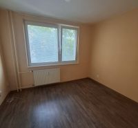 Prenajom moderného 3izb bytu na SNP ul - Izba v 3-izbovom byte s podlahou s dreveným dekorom a veľkým oknom.