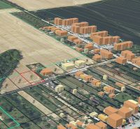 Stavebný pozemok 1212m² v obci Šelpice - 3D zobrazenie pozemkov pre bývanie na Slnečnej ulici v obci Šelpice.