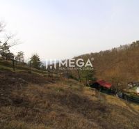 NA PREDAJ pozemok 800m2 v ZO Poniklec pri meste Humenné - Záhrady v lokalite ZO Poniklec, Humenné, s trávnatou plochou na svahu a domčekmi v údolí.