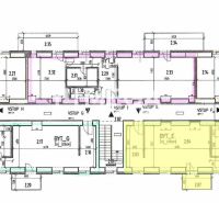 PREDAJ MODERNE ZREKONŠTRUOVANÝCH BYTOV V STRÁŽSKOM (BYT E) - Plán 2-izbového bytu s rozložením izieb.