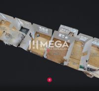 EXKLUZÍVNE NA PREDAJ rodinný dom v obci Jasenov - 3D model interiéru rodinného domu s podlahou s dreveným dekorom.