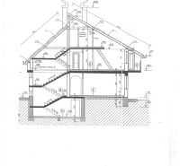 Na predaj 8 izbový rod. dom v lukratívnej časti - Rača - Architektonický rez rodinného domu na ulici Popolná s detailmi konštrukcie a interiéru.
