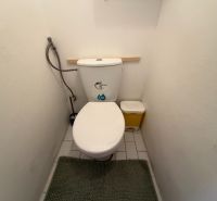 Exkl. prenájom 3 iz bytu na Vážskej ul. v Piešťanoch REZERVOVANÝ - Toaleta 3-izbového bytu s bielymi stenami a dlaždicami.