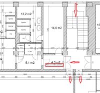 Priemyselná hala 2 500 m²  SKLADOVANIE, VÝROBA, LOGISTIKA - Pôdorys výrobného priestoru so šatňami a kanceláriou.