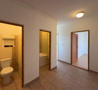 NA PREDAJ 2-IZBOVÉ BYTY, STROMOVÁ, KOŠICE- STARÉ MESTO - Chodba v 2-izbovom byte s dlažbou a dreveným dekorom podlahy v izbe.