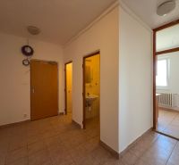 NA PREDAJ 2-IZBOVÉ BYTY, STROMOVÁ, KOŠICE- STARÉ MESTO - Interiér 2-izbového bytu s dlažbou, vľavo kúpeľňa a vpravo miestnosť s oknom.