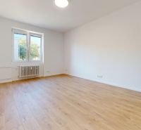 3,5-izb. byt 82 m2 | Drieňová ul.Štrkovec | komplet rek. - Priestranná izba so svetlými stenami, podlahou s dreveným dekorom a veľkým oknom.