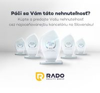 3,5-izb. byt 82 m2 | Drieňová ul.Štrkovec | komplet rek. - Na obrázku sú ocenenia realitnej kancelárie RADO Real Group na ulici Žabotova.