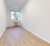 3,5-izb. byt 82 m2 | Drieňová ul.Štrkovec | komplet rek. - Úzka miestnosť s veľkým oknom a podlahou s dreveným dekorom v 4-izbovom byte.