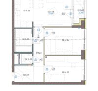 3-izbový byt s lodžiou, BRENNER – Residence, Ružinov. - Pôdorys 3-izbového bytu s označením miestností a dispozíciou izieb.